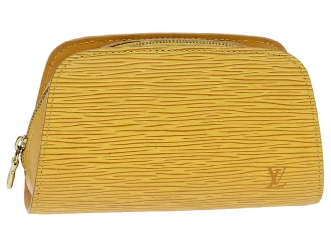 LOUIS VUITTON Epi Dauphine PM Pouch Yellow M48449 LV Auth 72548 Leather  ref.1362154