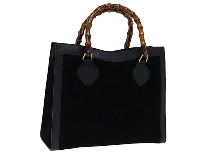 GUCCI Bamboo Hand Bag Suede Black 002 853 0260 auth 72721  ref.1362168