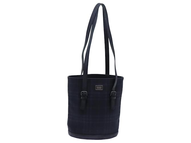 BURBERRY Nova Check Shoulder Bag Canvas Navy Auth 72748 Navy blue Cloth  ref.1362169