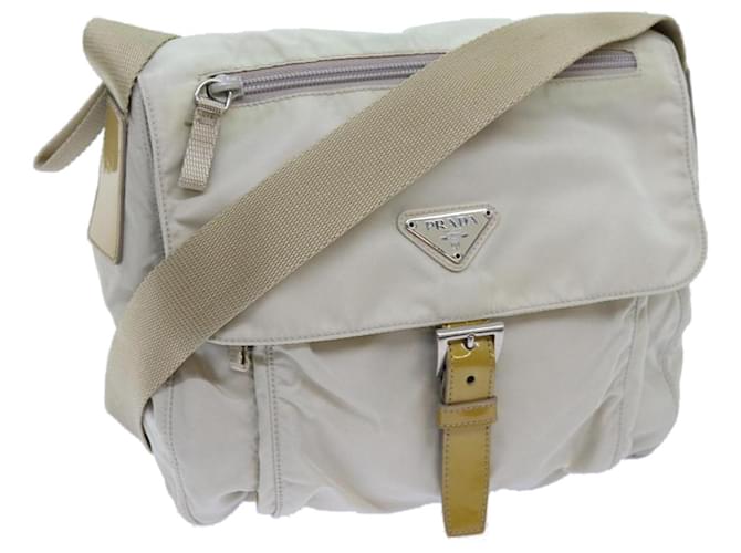 PRADA Shoulder Bag Nylon White Auth bs13804  ref.1362182