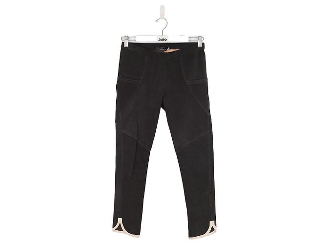 Isabel Marant Slim Lederhose Schwarz