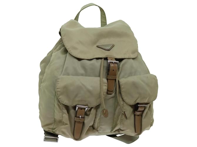 PRADA Backpack Nylon Beige Auth 71867  ref.1362221