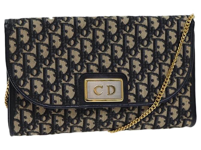 Christian Dior Trotter Canvas Chain Umhängetasche Navy Auth 72499 Marineblau  ref.1362241