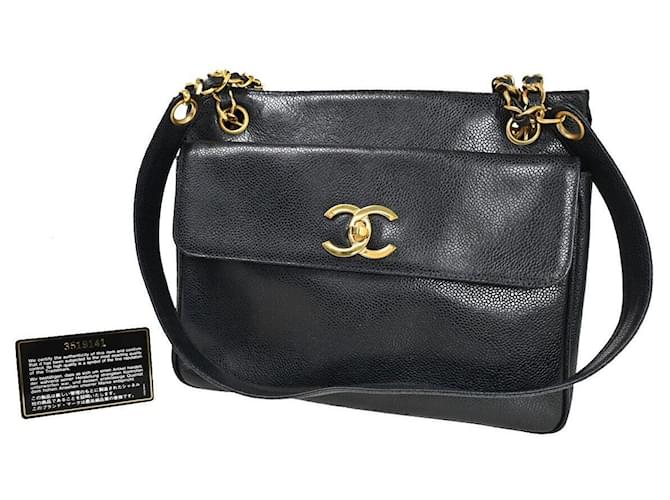 Chanel CC Black Leather  ref.1362260