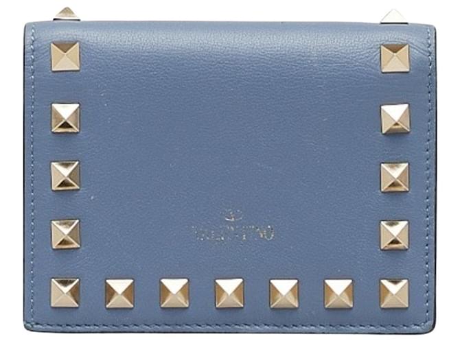 Valentino Garavani Rockstud Azul Couro  ref.1362491