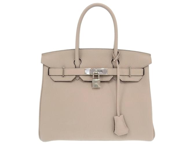 Hermès HERMES BIRKIN 30 Bege Couro  ref.1362698