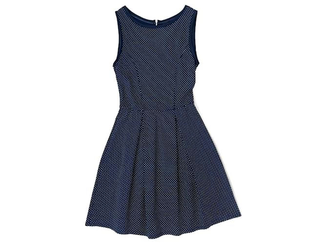 Vestido azul de bolinhas Max & Co. Branco Viscose  ref.1362829