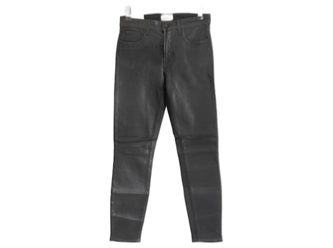 L'Agence Jeans skinny a vita alta corti e rivestiti Agence Margot Nero Modale  ref.1362861