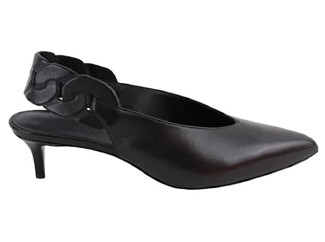 Hermès Talons en cuir Noir  ref.1362875