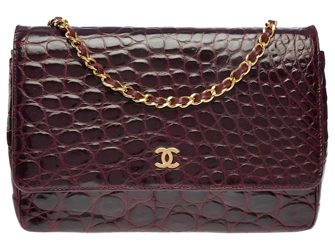 Sac CHANEL Timeless/Classique en Cuirs exotiques Bordeaux - 101878  ref.1362882