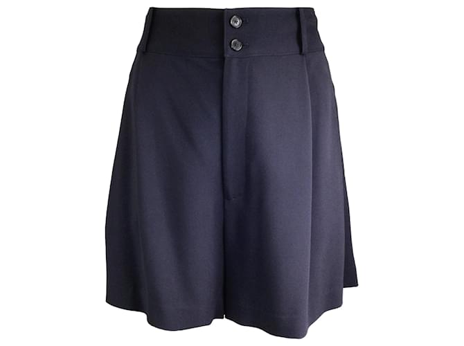Autre Marque Ralph Lauren Black Label Pantalones cortos de crepé plisados en azul marino Viscosa  ref.1362899