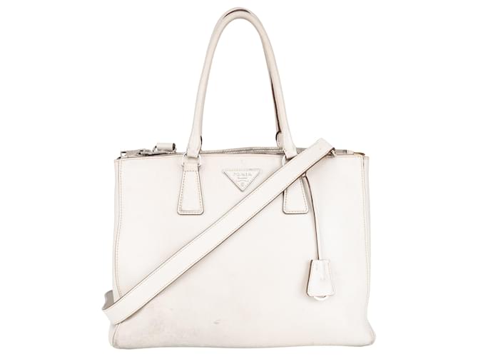 Prada Saffiano Leather Galleria Handbag Beige Cloth  ref.1362920