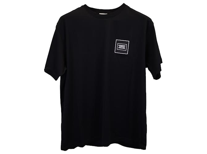 T-shirt girocollo con stampa grafica Burberry in cotone nero  ref.1363105
