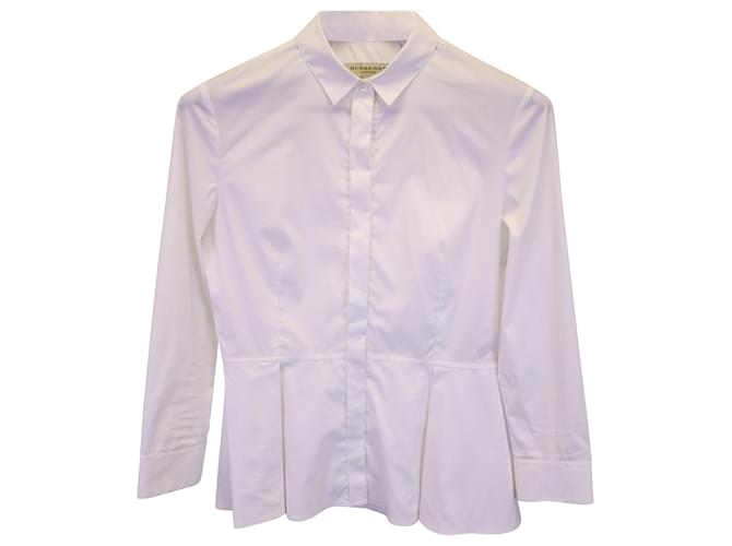 Camisa Burberry Peplum en algodón blanco  ref.1363114