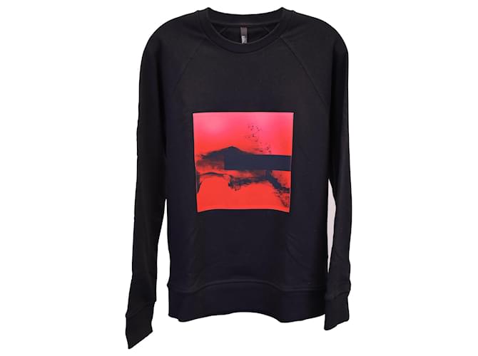 Neil Barrett Printed Sweater in Black Cotton  ref.1363129