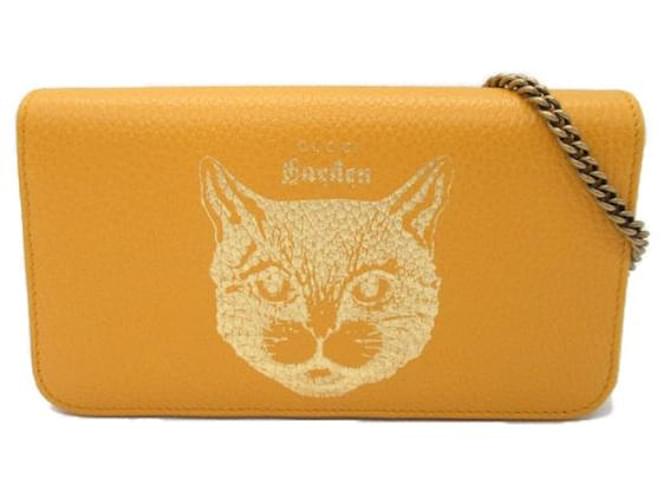 Gucci Garden Mystic Cat Chain Wallet Bolso bandolera de cuero 521552 En muy buenas condiciones  ref.1363210