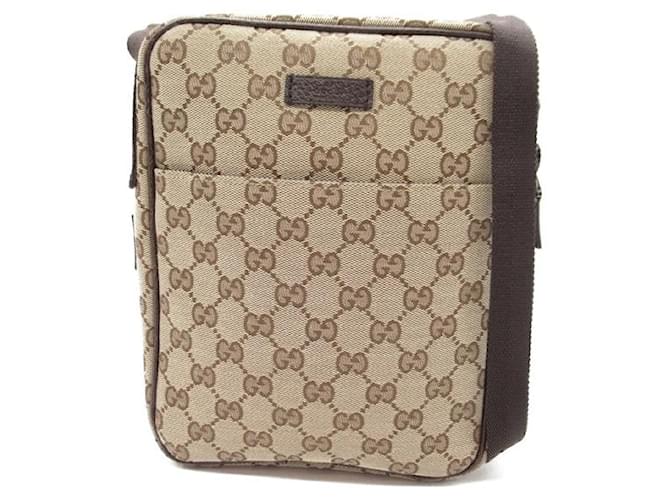 Bolsa mensageiro plana Gucci GG em lona Bolsa transversal em lona 123000 em muito bom estado  ref.1363214