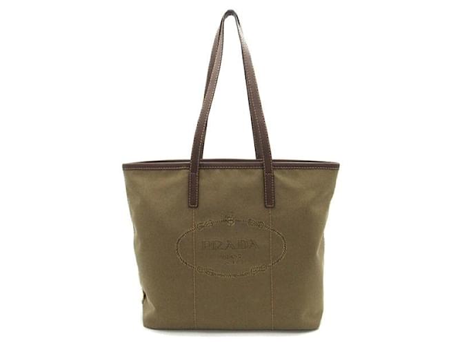 Prada Canapa Logo Shoulder Bag  Canvas Tote Bag in Good condition Cloth  ref.1363216
