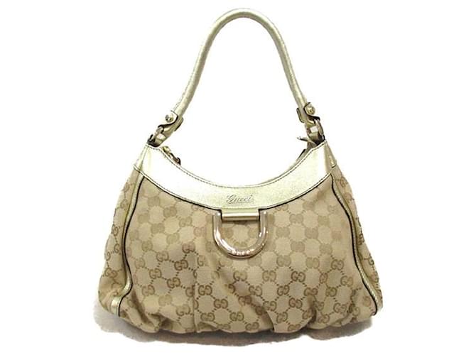 Gucci GG Canvas Abbey D Ring Shoulder Bag  Leather Crossbody Bag 190525 in Very Good Condition  ref.1363226