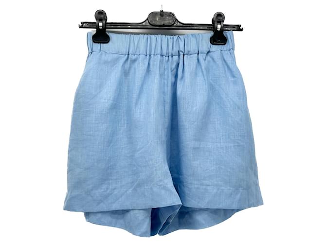 Autre Marque NO FIRMA / Pantalones cortos sin firmar T.Paño internacional S Azul Lienzo  ref.1363276