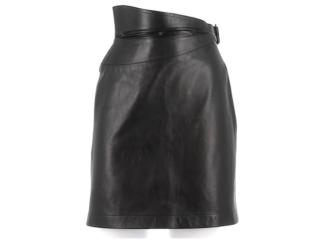 Alaïa ALAIA Gonne T.fr 38 Leather Nero Pelle  ref.1363277