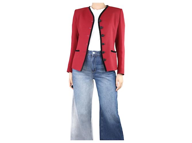 Saint Laurent Dark red buttoned jacket - size UK 10  ref.1363345