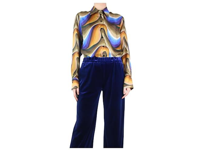 Victoria Beckham Multicoloured patterned silk shirt - size UK 8 Multiple colors  ref.1363347