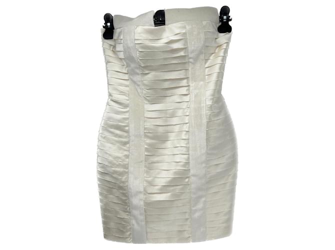 Autre Marque NON SIGNE / UNSIGNED  Dresses T.fr 36 polyester White  ref.1363396