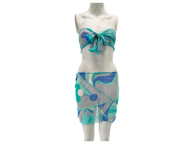 Maillot de bain EMILIO PUCCI.International S Polyester Turquoise  ref.1363407