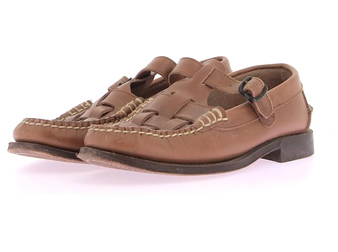 Autre Marque HEREU  Flats T.eu 37 leather Brown  ref.1363454