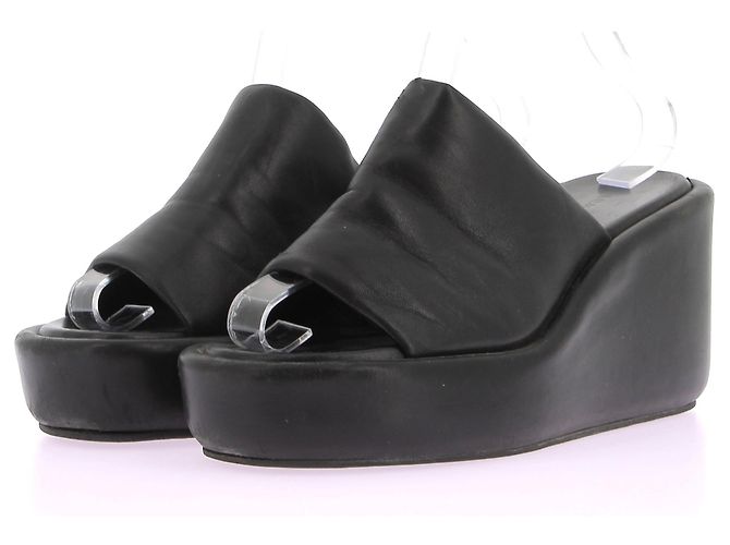 Autre Marque Mulas y zuecos no firmados T.EU 37 de cuero Negro