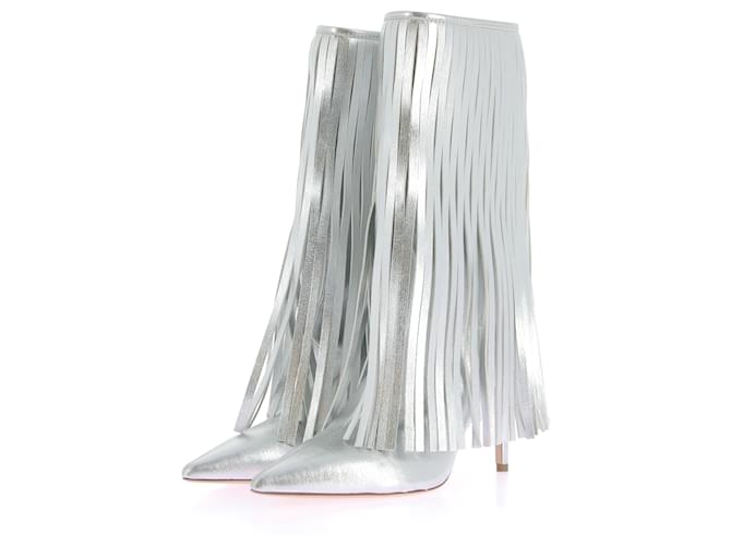 Autre Marque BETTINA VERMILLON  Boots T.eu 37 leather Silvery  ref.1363462