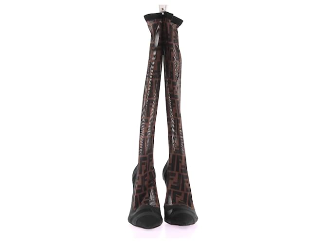 FENDI  Boots T.eu 40 polyester Brown  ref.1363502