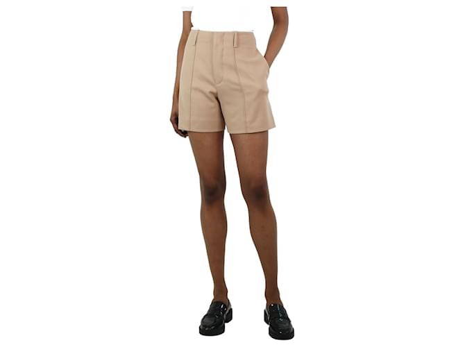 Chloé Beige seam shorts - size UK 6 Wool  ref.1363565