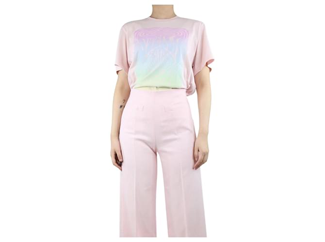 Stella Mc Cartney Pink printed T-shirt - size UK 4  ref.1363583