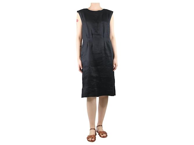 Autre Marque Black sleeveless gathered midi dress - size UK 10  ref.1363592