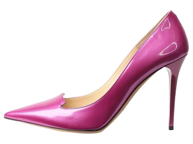 Jimmy Choo Pink patent pointed-toe pumps - size EU 39.5 Leather  ref.1363593