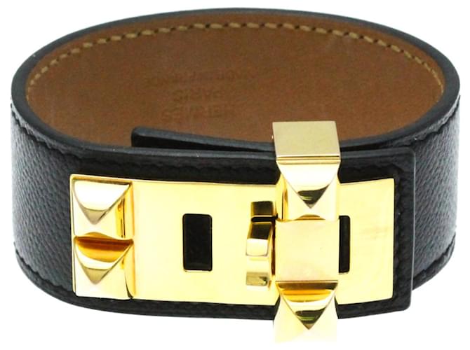 Hermès Collier de chien Black Leather  ref.1363630