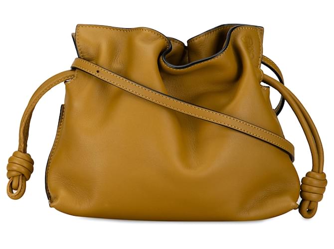 LOEWE Yellow Mini Flamenco Knot Leather Pony-style calfskin  ref.1363741