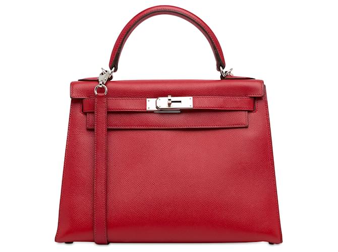 Hermès Vermelho Epsom Kelly Sellier 28 Couro Bezerro-como bezerro  ref.1363747