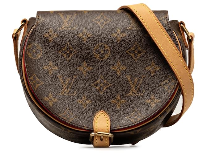 Louis Vuitton Brown Monogram Sac Tambourine Leather Cloth  ref.1363784
