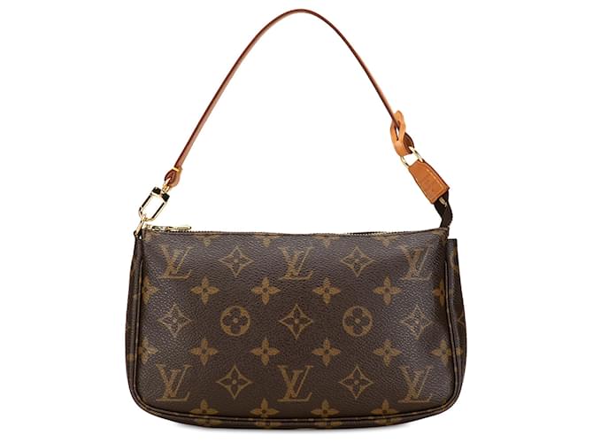 Louis Vuitton Brown Monogram Pochette Accessoires Leather Cloth  ref.1363790