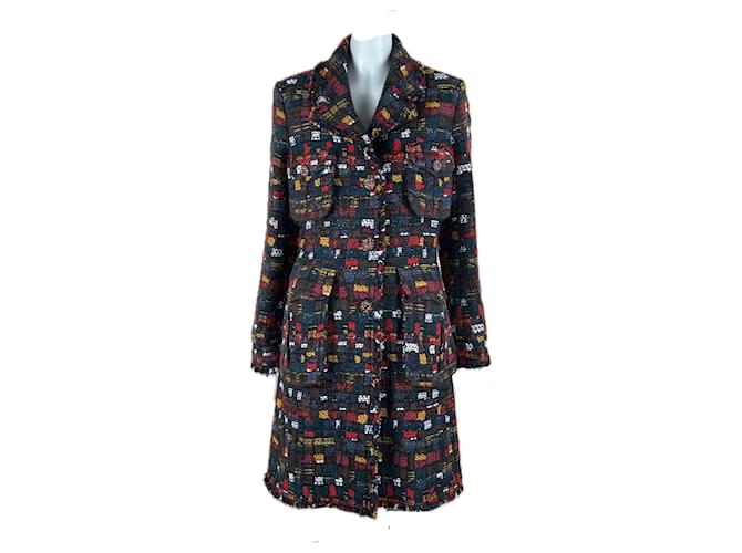 Chanel Casaco de tweed com botões de joia Gripoix de Paris / Edimburgo. Multicor  ref.1363838
