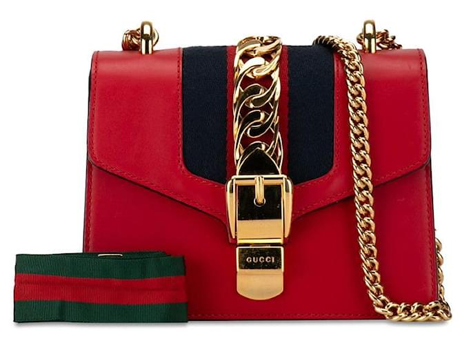 Gucci Mini Sylvie Leather Shoulder Bag Leather Shoulder Bag 431666 in excellent condition  ref.1363877