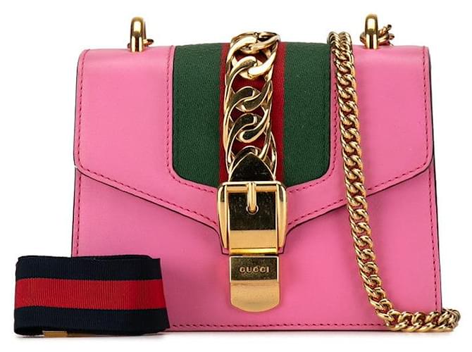 Gucci Mini Sylvie Sac à bandoulière en cuir Sac à bandoulière en cuir 431666 en bon état  ref.1363879