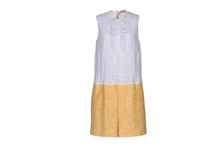 Vestido recto No 21 de algodón amarillo