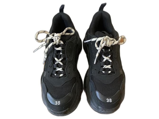 Balenciaga Triple S Sneaker Schwarz Leder Textil