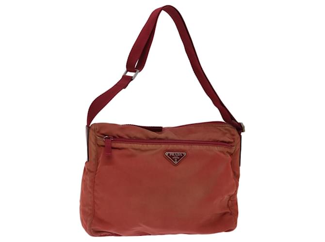 PRADA Shoulder Bag Nylon Red Auth 73454  ref.1363917