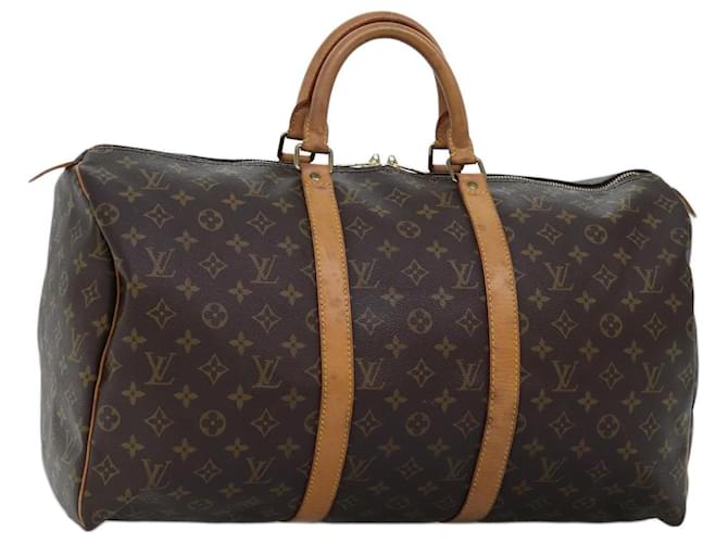 Louis Vuitton Monogram Keepall 50 Boston Bag M41426 LV Auth 72776 Cloth  ref.1364015