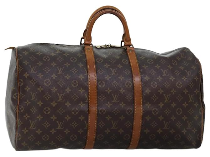 Louis Vuitton Monogram Keepall 55 Boston Bag M41424 LV Auth 73263 Cloth  ref.1364034